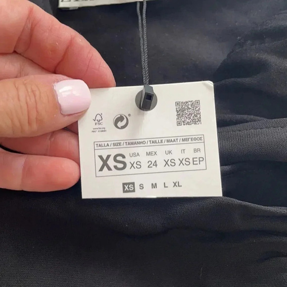 Zara black strappy bodysuit w/ asymmetrical hem. Women’s XS. NWT - Picture 9 of 12